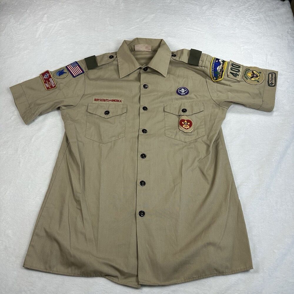 Boy Scouts BSA Uniform Shirt Youth XL Santa Clara County Patches USA